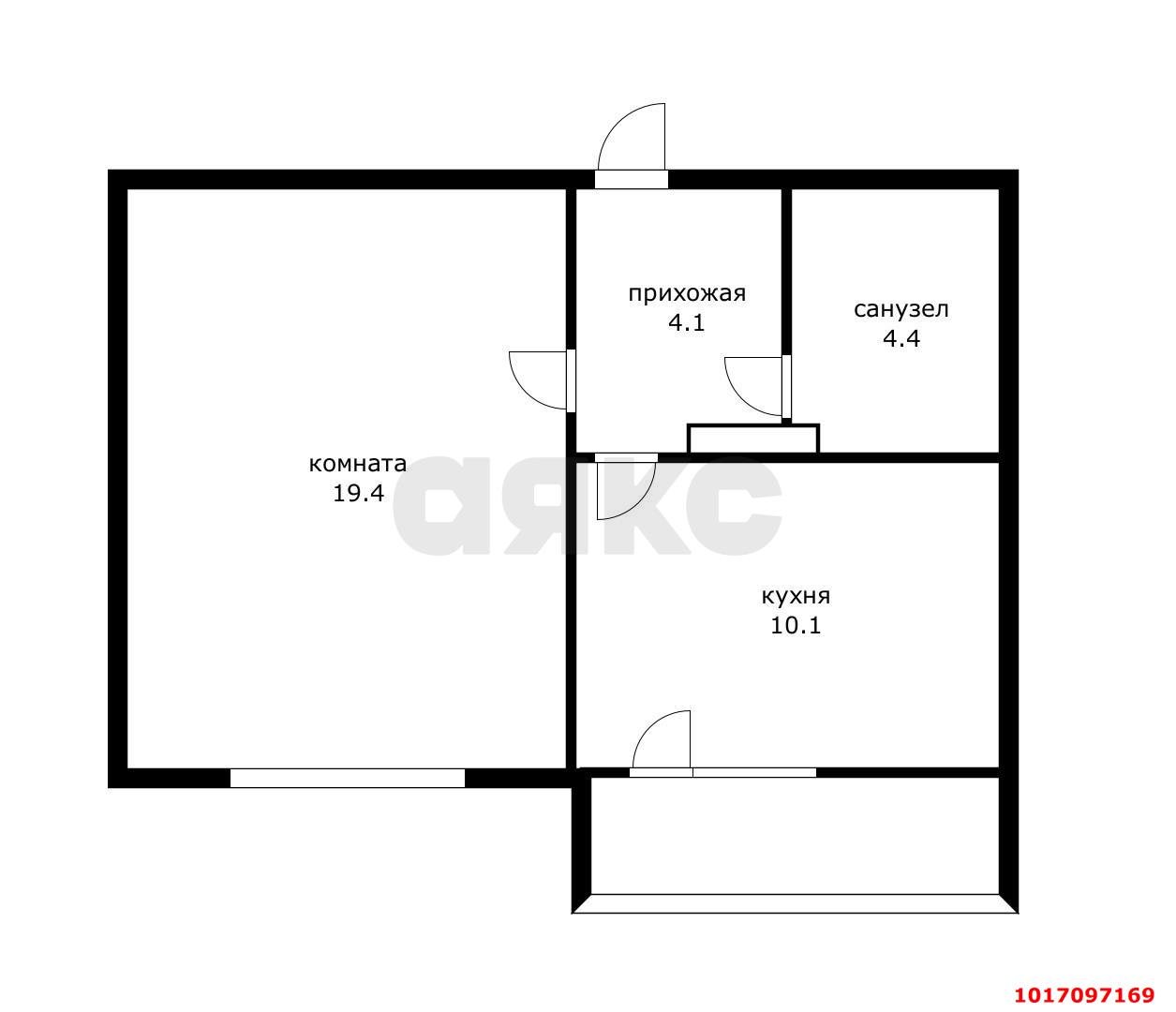Фото №5: 1-комнатная квартира 38 м² - Краснодар, Прикубанский внутригородской округ, мкр. Московский, ул. Карякина, 19