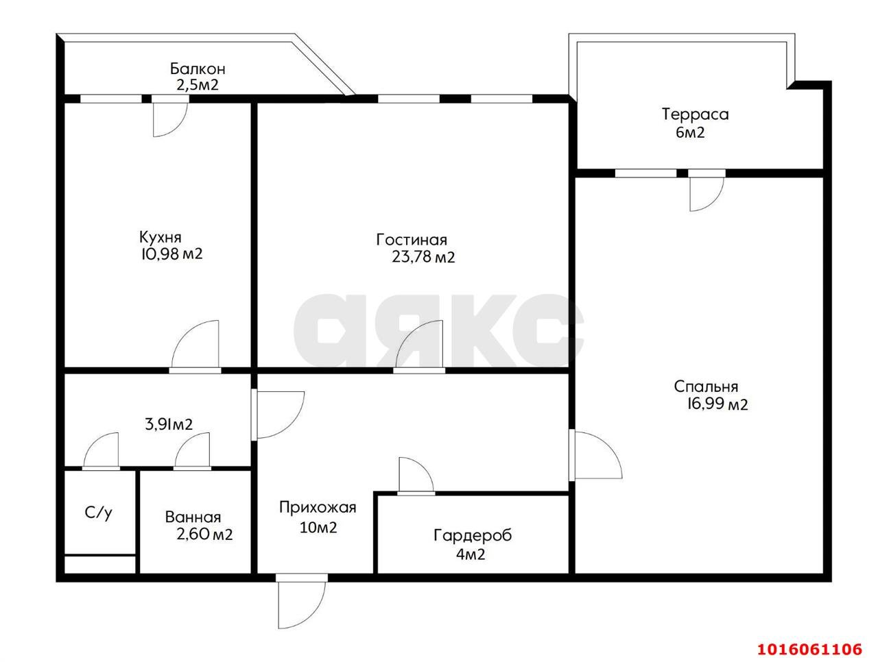 Фото №6: 2-комнатная квартира 80 м² - Краснодар, Западный внутригородской округ, мкр. Юбилейный, пр-кт Чекистов, 28