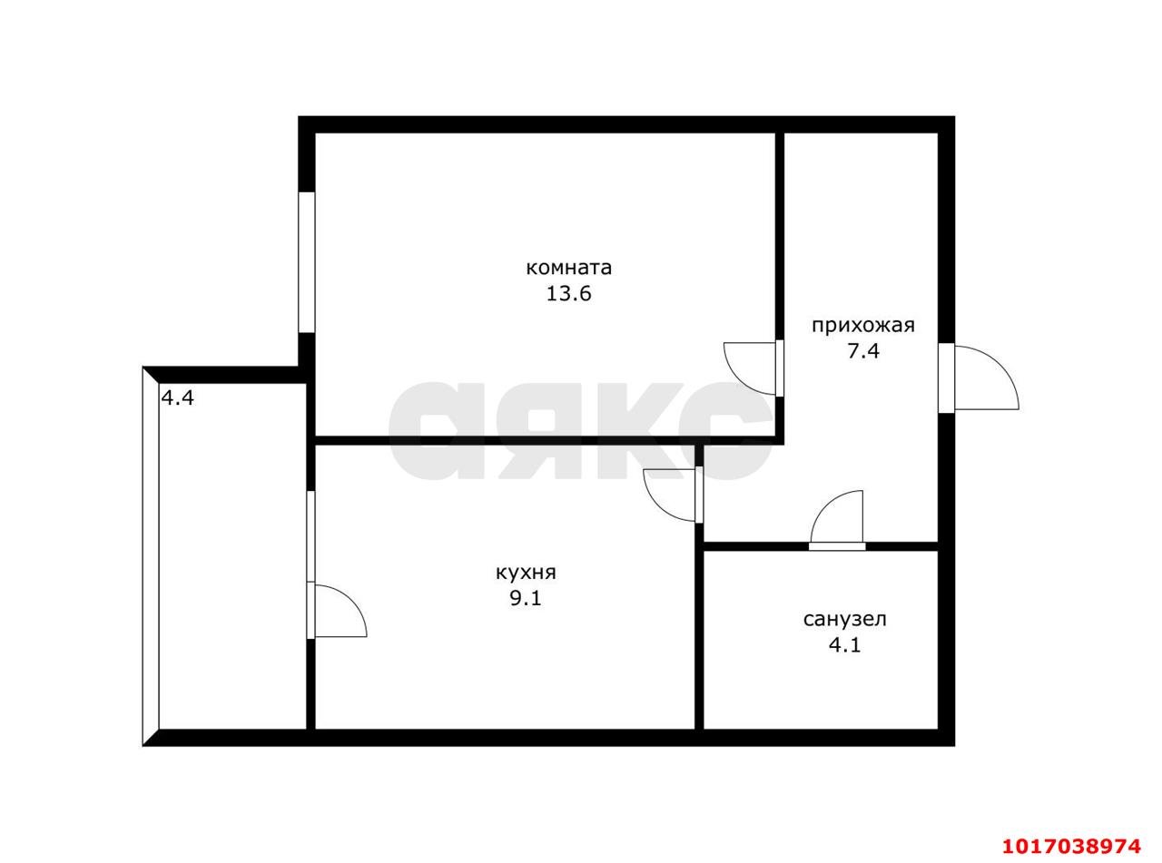 Фото №3: 1-комнатная квартира 38 м² - Ленина, Карасунский внутригородской округ, мкр. территория ДНТ Виктория, ул. Ленина, 24