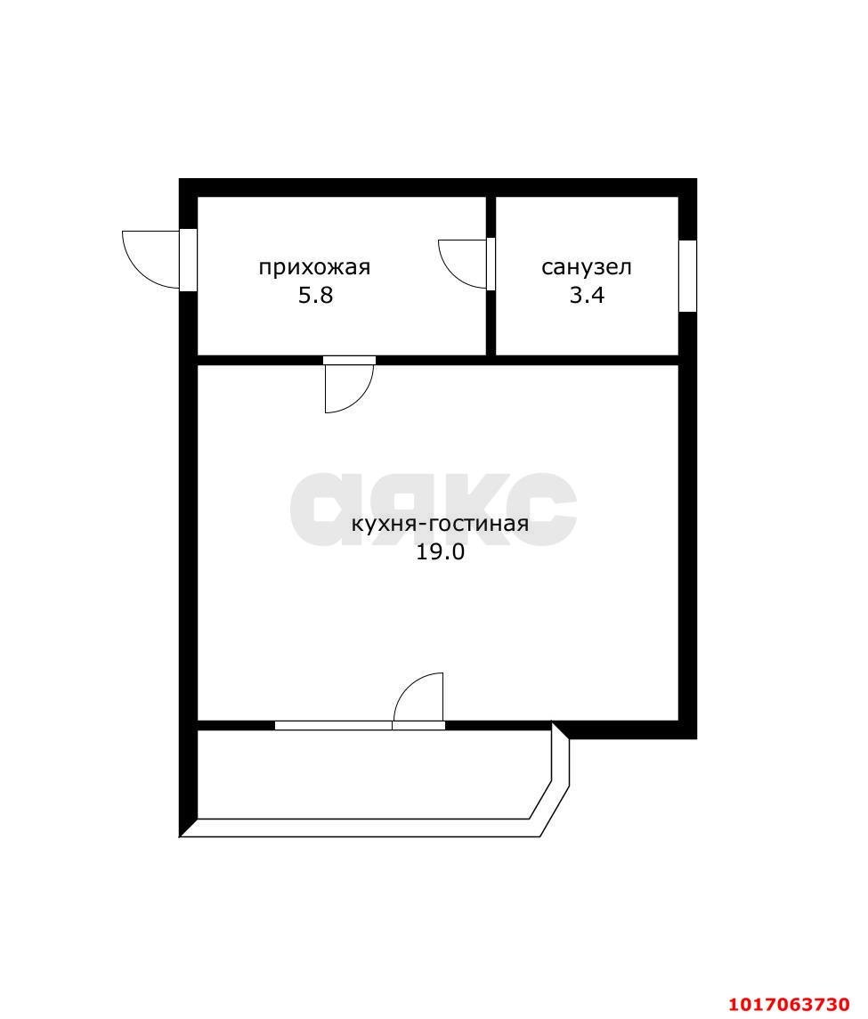 Фото №10: Студия 28 м² - Яблоновский, мкр. жилой комплекс Гагарина-2, ул. Гагарина, 155/1Е