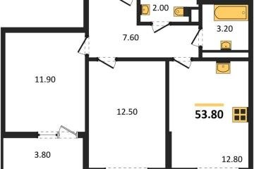 Фото №1: 2-комнатная квартира 53 м² - Краснодар, мкр. Прикубанский внутригородской округ, 