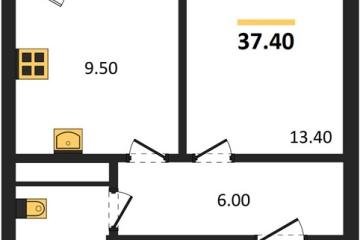 Фото №1: 1-комнатная квартира 37 м² - Краснодар, мкр. Прикубанский внутригородской округ, 