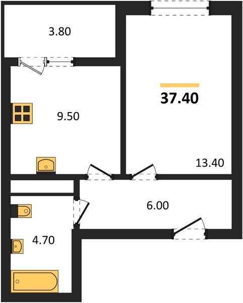 Фото №1: 1-комнатная квартира 37 м² - Краснодар, мкр. Прикубанский внутригородской округ