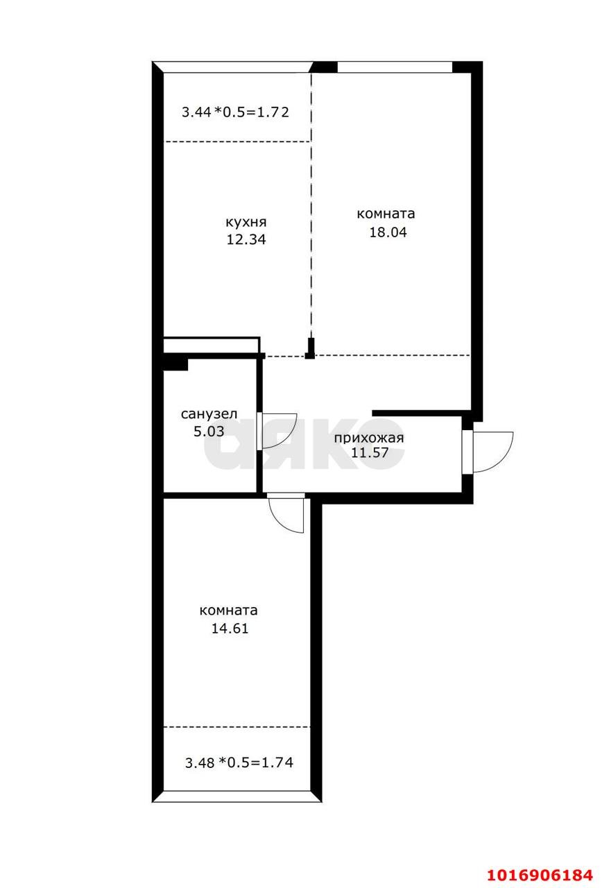 Фото №7: 2-комнатная квартира 70 м² - Краснодар, Центральный внутригородской округ, мкр. Черёмушки, ул. Обрывная, 132/1к7