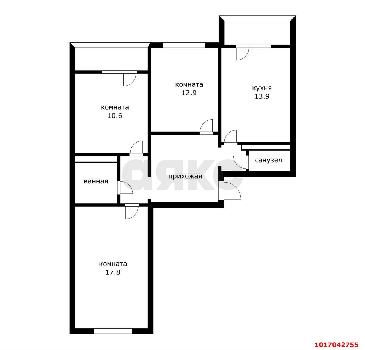 Фото №10: 3-комнатная квартира 74 м² - Краснодар, Прикубанский внутригородской округ, мкр. Восточно-Кругликовский, ул. Героев-Разведчиков, 26/1