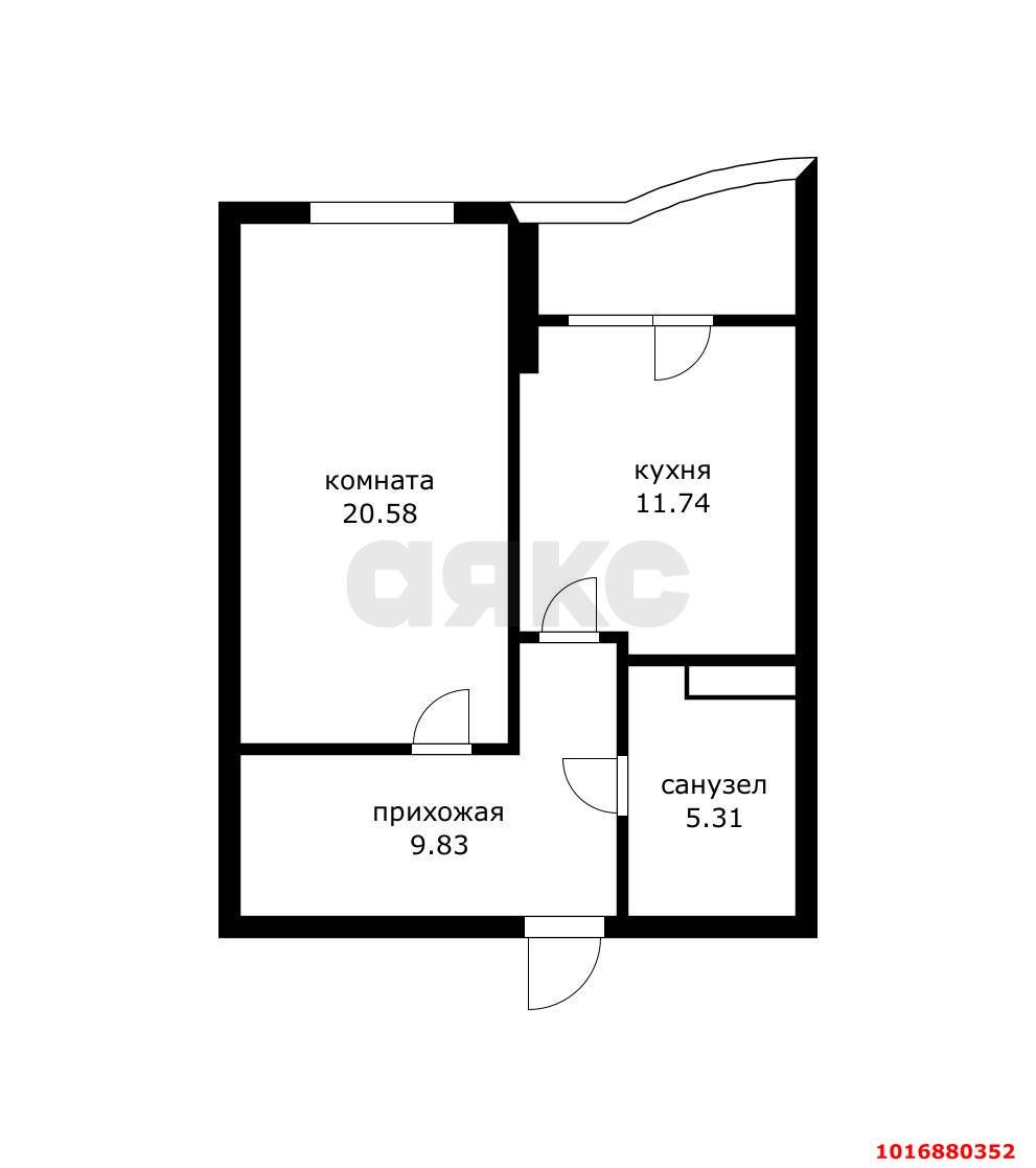 Фото №7: 1-комнатная квартира 47 м² - Краснодар, Западный внутригородской округ, ЖК Новый Город, мкр. Юбилейный, б-р Клары Лучко, 12