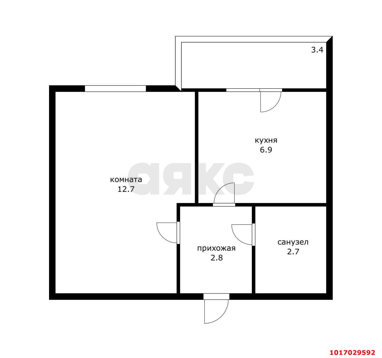 Фото №16: 1-комнатная квартира 25 м² - Новая Адыгея, мкр. ЖК Дарград, ул. Тургеневское шоссе, 33/1к5