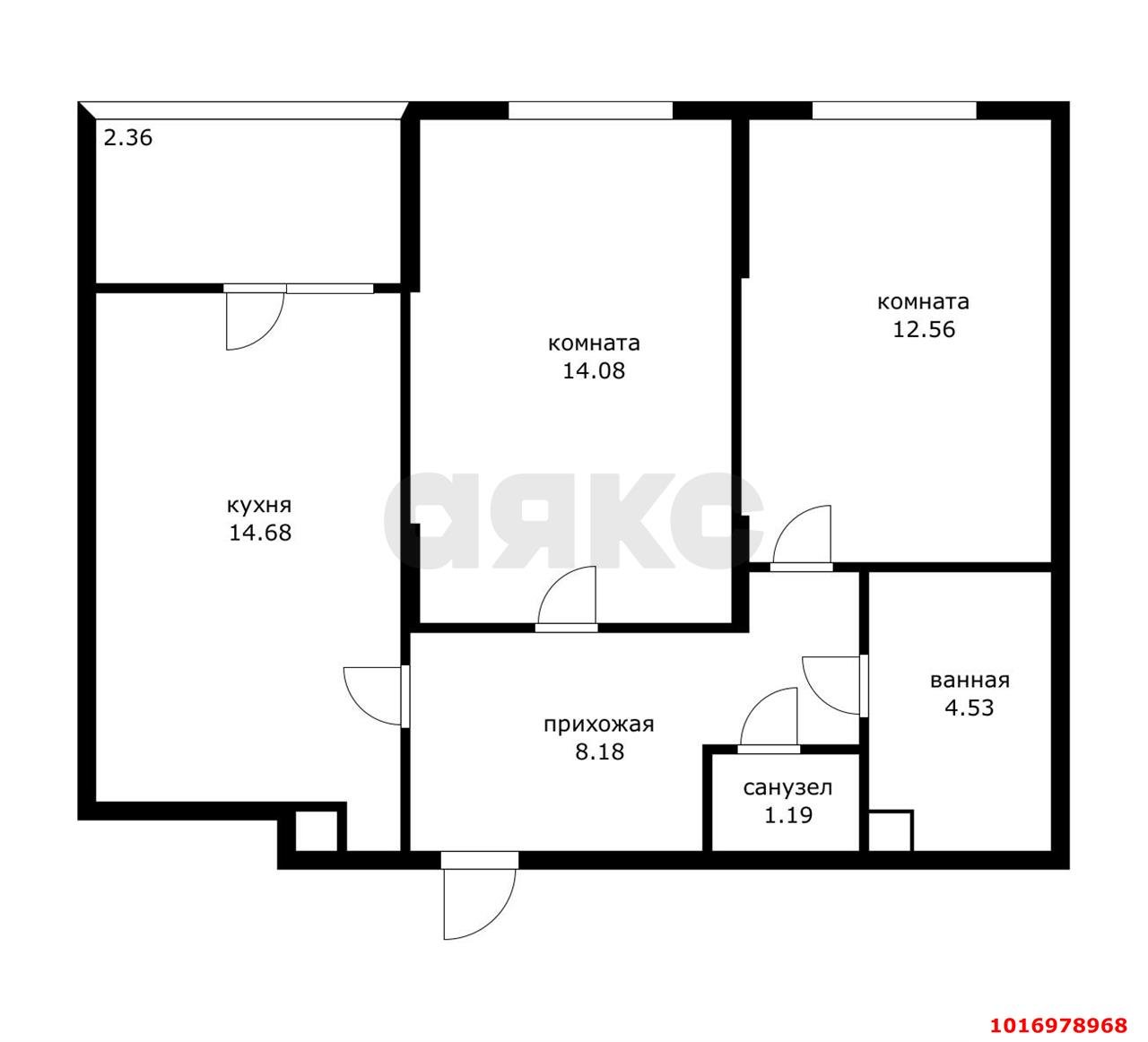 Фото №3: 2-комнатная квартира 55 м² - Знаменский, Карасунский внутригородской округ, мкр. Родные Просторы, ул. Природная, 10Бк5