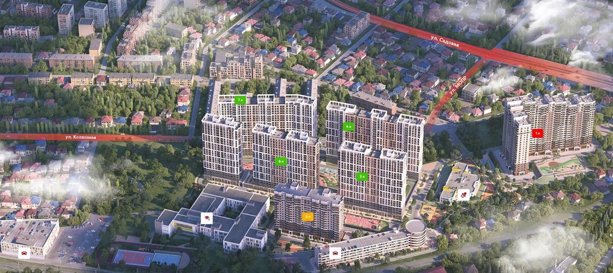 Фото №2: 2-комнатная квартира 59 м² - Краснодар, Центральный внутригородской округ, Табачная Фабрика, мкр. ЖК Все Свои Вип, ул. Колхозная, 5/2