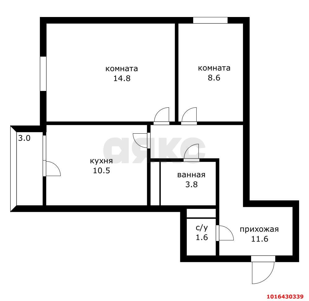 Фото №13: 2-комнатная квартира 55 м² - Краснодар, Карасунский внутригородской округ, Гидростроителей, мкр. жилой комплекс Квартет, ул. имени Снесарева, 10