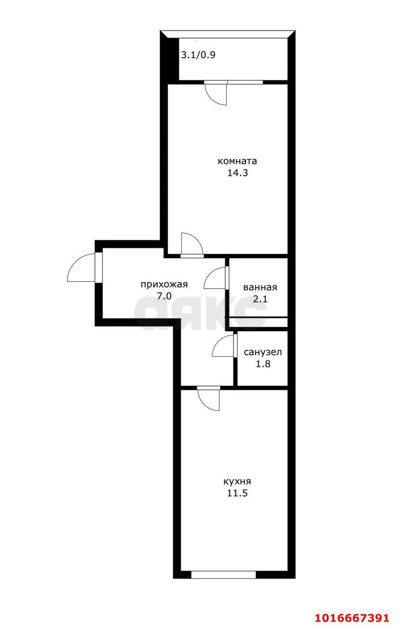 Фото №10: 1-комнатная квартира 36 м² - Краснодар, Прикубанский внутригородской округ, мкр. жилой комплекс Матрёшки, ул. 1-я Ямальская, 5к3
