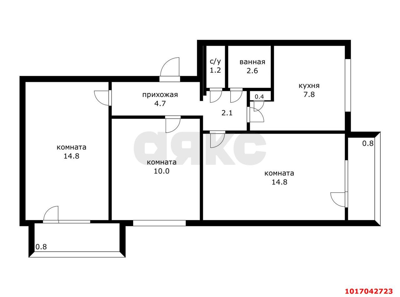 Фото №5: 3-комнатная квартира 60 м² - Краснодар, Карасунский внутригородской округ, мкр. Гидростроителей, ул. Трудовой Славы, 34