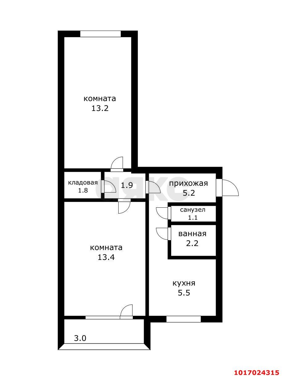 Фото №11: 2-комнатная квартира 44 м² - Краснодар, Центральный внутригородской округ, мкр. Черёмушки, ул. Айвазовского, 75