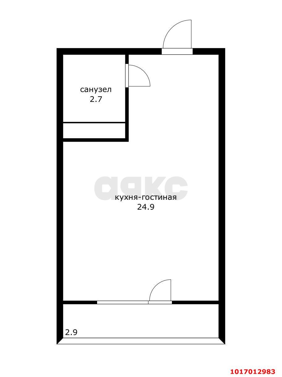 Фото №10: Студия <span class="whitespace-nowrap">25 м²</span>, <span class="whitespace-nowrap">10/16 эт.</span> - Краснодар, Прикубанский внутригородской округ, мкр. Славянский, ул. Заполярная, 37к1