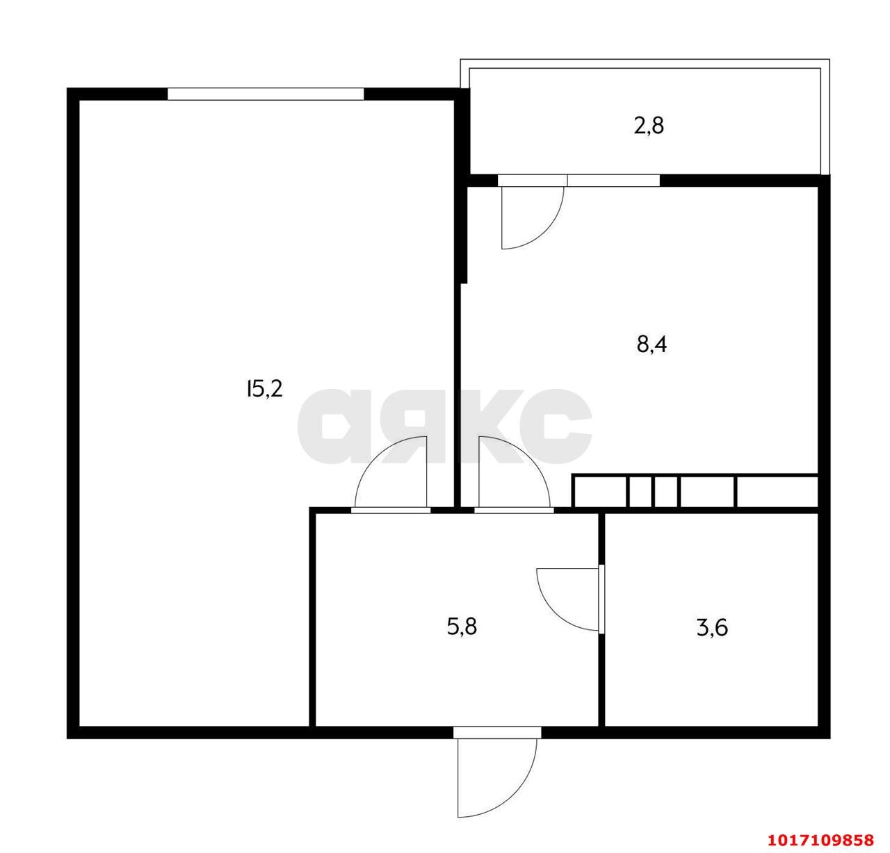 Фото №19: 1-комнатная квартира 35 м² - Краснодар, Прикубанский внутригородской округ, Панорама, мкр. ЖК Перспектива, ул. им. Героя Сарабеева В.И., 7