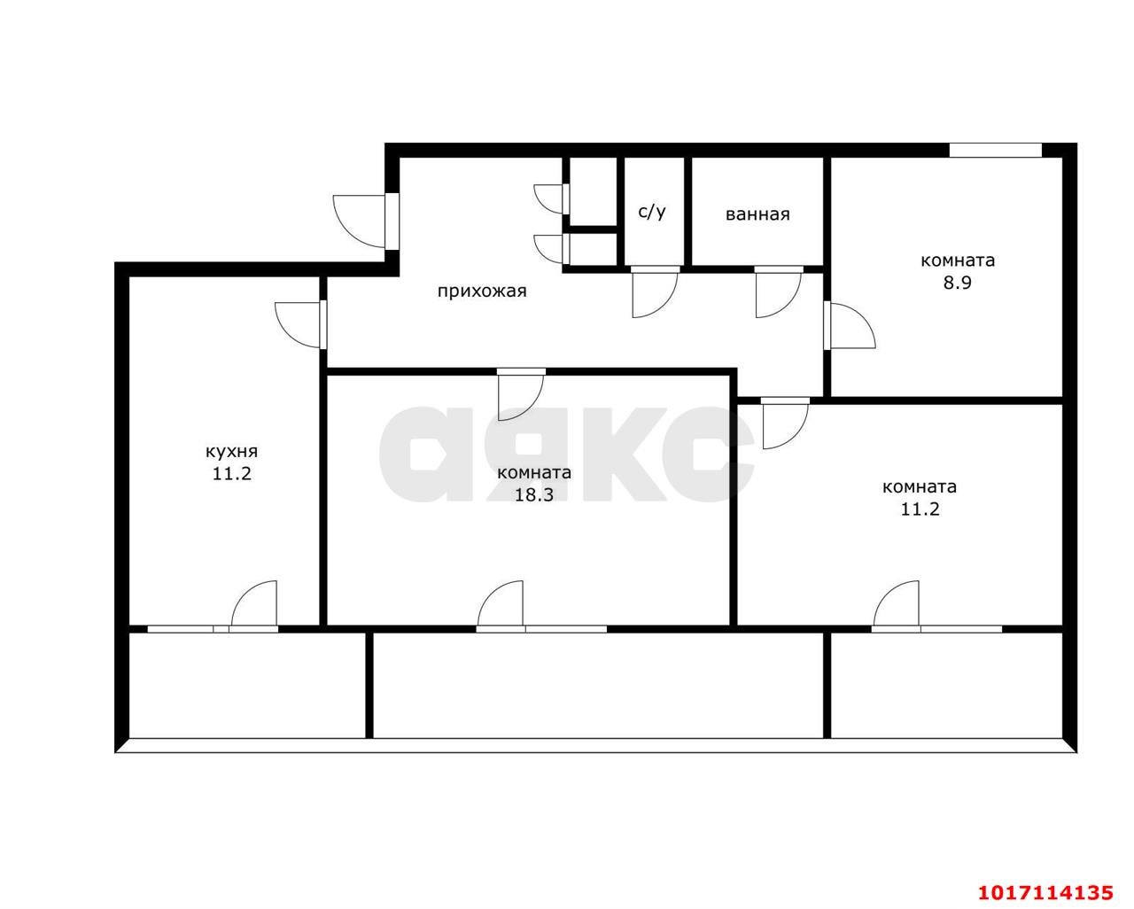 Фото №2: 3-комнатная квартира 70 м² - Краснодар, Прикубанский внутригородской округ, мкр. Фестивальный, ул. Фестивальная, 16