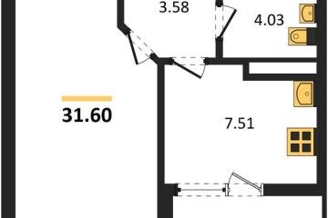 Фото №1: 1-комнатная квартира 31 м² - Краснодар, мкр. жилой комплекс Архитектор,