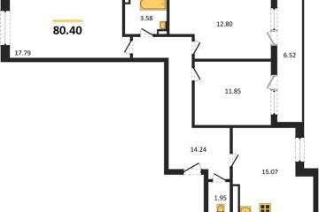 Фото №1: 3-комнатная квартира 80 м² - Краснодар, мкр. жилой комплекс Архитектор, 