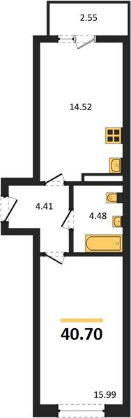 Фото №1: 1-комнатная квартира 40 м² - Краснодар, Прикубанский внутригородской округ, мкр. жилой комплекс Архитектор