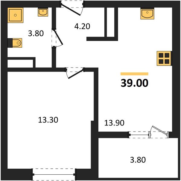 Фото №1: 1-комнатная квартира 39 м² - Краснодар, мкр. Прикубанский внутригородской округ