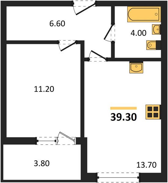Фото №1: 1-комнатная квартира 39 м² - Краснодар, мкр. Прикубанский внутригородской округ