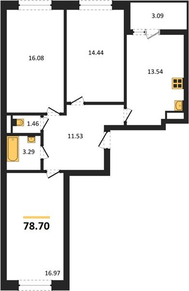 Фото №1: 3-комнатная квартира 78 м² - Краснодар, Прикубанский внутригородской округ, мкр. жилой комплекс Архитектор