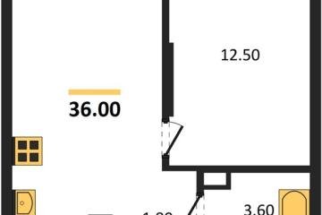 Фото №1: 1-комнатная квартира 36 м² - Краснодар, мкр. Прикубанский внутригородской округ, 