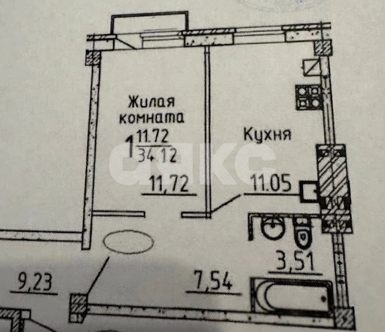Фото №16: 1-комнатная квартира 33 м² - Батайск, ул. Коваливского, 7
