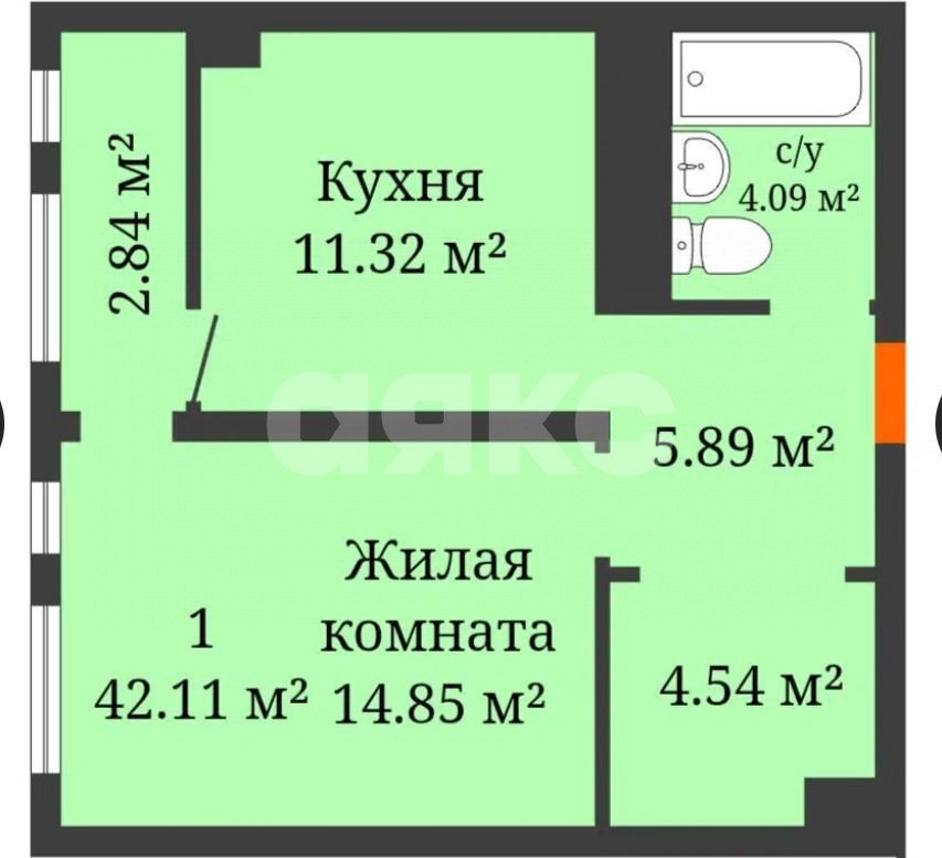 Фото №5: 1-комнатная квартира 40 м² - Батайск, мкр. жилой комплекс Парк Культуры, ул. Ленина, 168Г