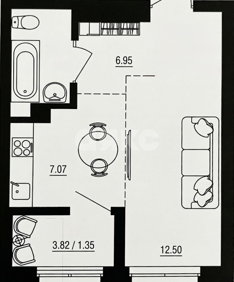 Фото №9: 1-комнатная квартира <span class="whitespace-nowrap">33 м²</span>, <span class="whitespace-nowrap">14/26 эт.</span> - Ростов-на-Дону, Железнодорожный, Западный, мкр. жилой комплекс Донская Слобода, ул. Привокзальная, 3/1