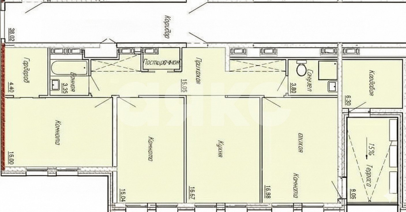 Фото №10: 3-комнатная квартира 106 м² - Батайск, ул. Крупской, 5Б