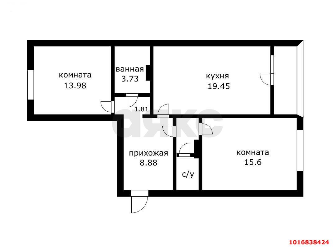 Фото №9: 2-комнатная квартира <span class="whitespace-nowrap">66 м²</span>, <span class="whitespace-nowrap">4/14 эт.</span> - Краснодар, Прикубанский внутригородской округ, Круглик, мкр. Школьный, ул. Школьная, 5