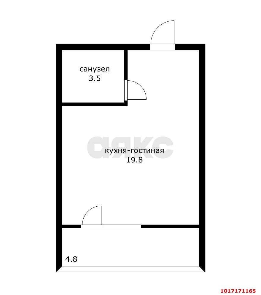 Фото №10: Студия <span class="whitespace-nowrap">28 м²</span>, <span class="whitespace-nowrap">2/3 эт.</span> - Новая Адыгея, мкр. ЖК Виноградъ, ул. Бжегокайская, 19к4