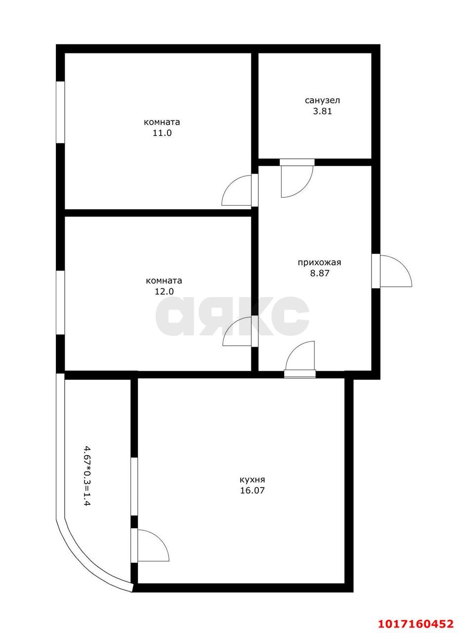 Фото №6: 2-комнатная квартира 57 м² - Краснодар, Центральный внутригородской округ, мкр. Центральный, ул. Промышленная