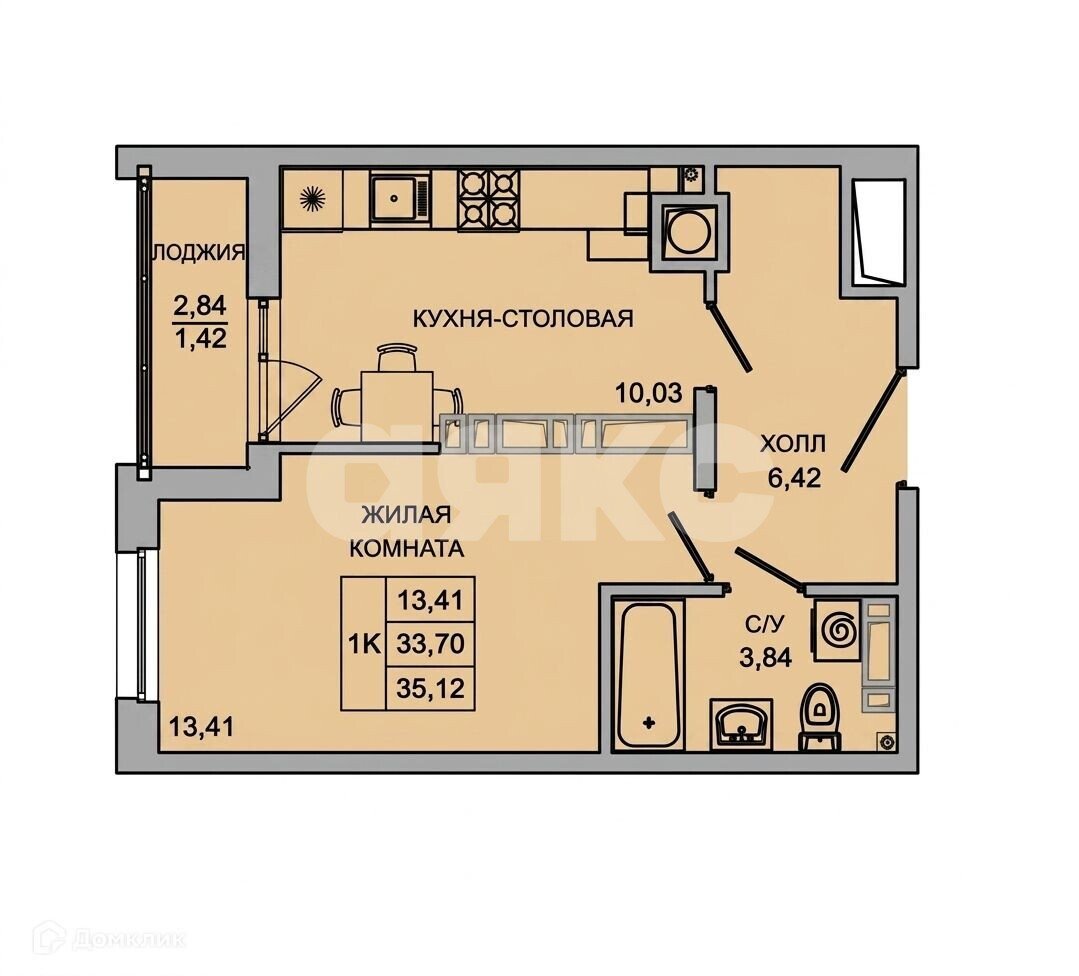 Фото №3: 1-комнатная квартира 35 м² - Батайск, мкр. жилой комплекс Пальмира 2.0, ул. Ушинского, 41к3