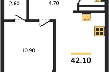 Фото №1: 1-комнатная квартира 42 м² - Майкоп, мкр. ЖК Звезды, 