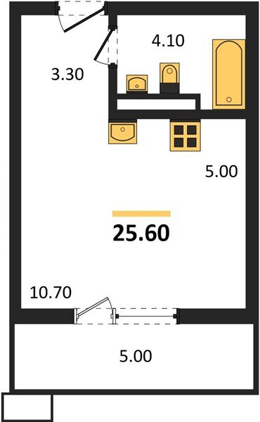 Фото №1: Студия 25 м² - Майкоп, мкр. ЖК Звезды