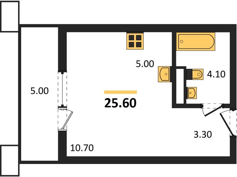 Фото №1: Студия 25 м² - Майкоп, мкр. ЖК Звезды