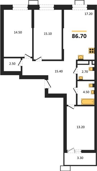 Фото №1: 3-комнатная квартира 86 м² - Майкоп, мкр. ЖК Звезды