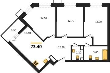 Фото №1: 3-комнатная квартира 73 м² - Майкоп, мкр. ЖК Звезды, 