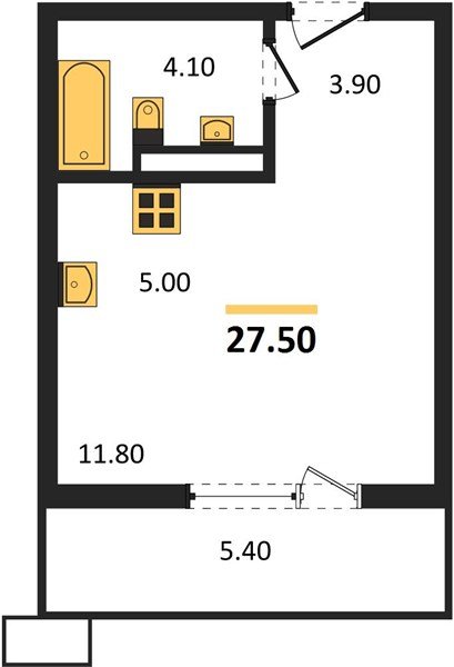 Фото №1: Студия 27 м² - Майкоп, мкр. ЖК Звезды