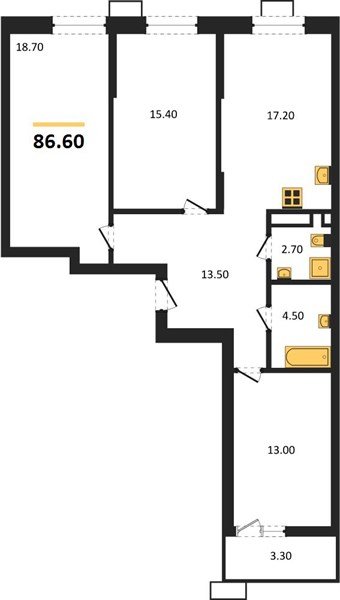 Фото №1: 3-комнатная квартира 86 м² - Майкоп, мкр. ЖК Звезды
