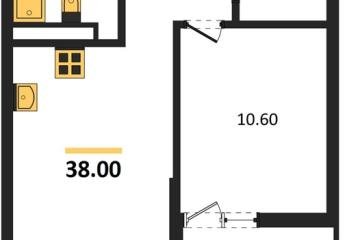 Фото №1: 1-комнатная квартира 38 м² - Майкоп, мкр. ЖК Звезды, 