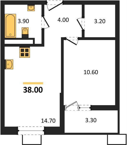 Фото №1: 1-комнатная квартира 38 м² - Майкоп, мкр. ЖК Звезды