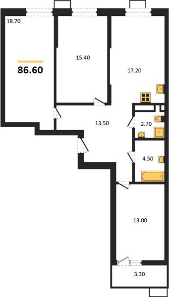 Фото №1: 3-комнатная квартира 86 м² - Майкоп, мкр. ЖК Звезды