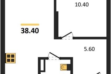 Фото №1: 1-комнатная квартира 38 м² - Краснодар, мкр. Прикубанский внутригородской округ, 
