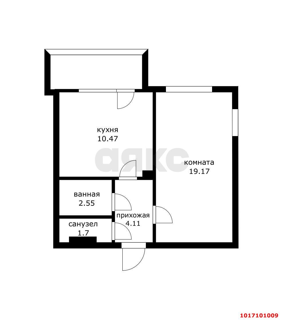 Фото №7: 1-комнатная квартира 41 м² - Краснодар, Западный внутригородской округ, мкр. Юбилейный, ул. Думенко, 8