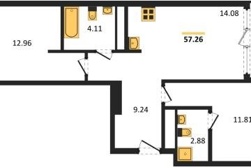 Фото №1: 2-комнатная квартира 57 м² - Краснодар, мкр. жилой квартал Патрики, 