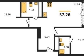 Фото №1: 2-комнатная квартира 57 м² - Краснодар, мкр. жилой квартал Патрики, 