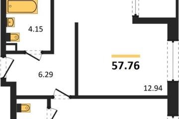 Фото №1: 2-комнатная квартира 57 м² - Краснодар, мкр. жилой квартал Патрики, 